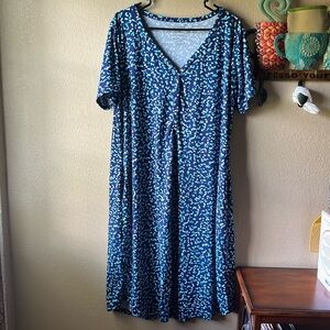 Doz sleep dress in navy dot xl